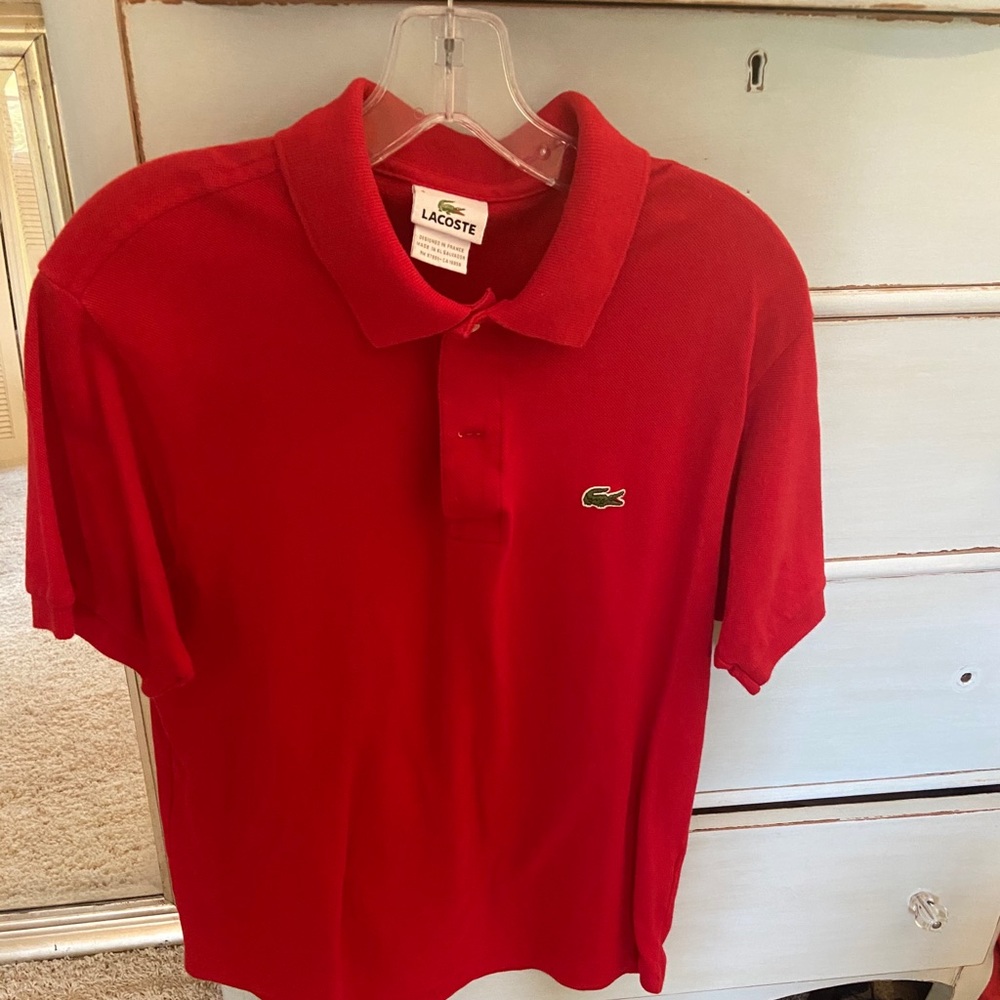 Lacoste red polo size 4(m)
